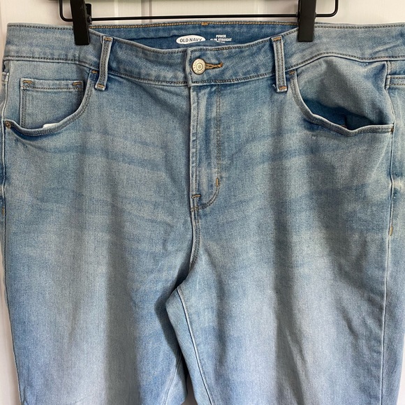Old Navy Jeans Women's 16 Mid-Rise Straight Power Slim Fit Light Wash - Picture 3 of 6